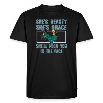 She is beauty, she is grace, she will get into your - Men's Premium Organic T-Shirt - black - Front - Nico (187cm)