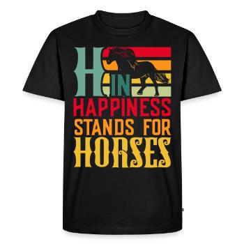 Cavalier Amoureux des chevaux Athlète équestre - T-shirt Premium bio Homme - noir - Devant - Nico (187cm)