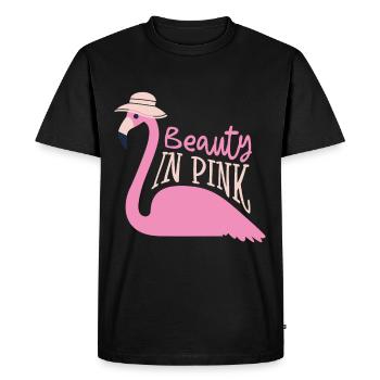 La beauté en rose - T-shirt Premium bio Homme - noir - Devant - Nico (187cm)