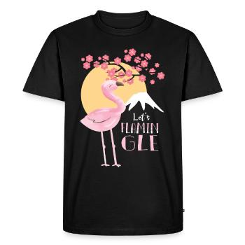 Let's Flamingle Flamingo Whisperer - Men's Premium Organic T-Shirt - black - Front - Nico (187cm)