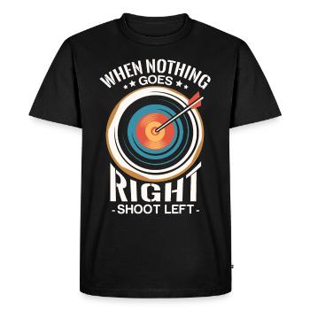 Si rien ne va à droite, ils tirent sur - T-shirt Premium bio Homme - noir - Devant - Nico (187cm)
