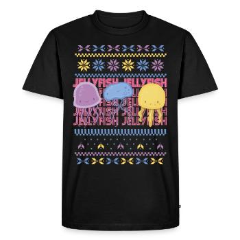 Jellyfish Ugly Sweater Ocean Life Underwater - Men's Premium Organic T-Shirt - black - Front - Nico (187cm)