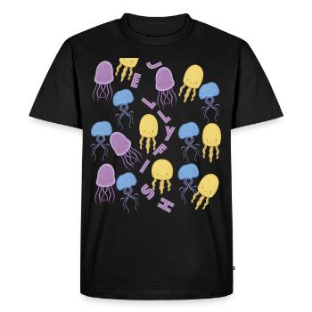 Cute Jellyfish Ocean Life Underwater Sea Diving Fi - Men's Premium Organic T-Shirt - black - Front - Nico (187cm)