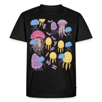 Méduses Vie dans l’océan Plongée sous-marine Fi - T-shirt Premium bio Homme - noir - Devant - Nico (187cm)