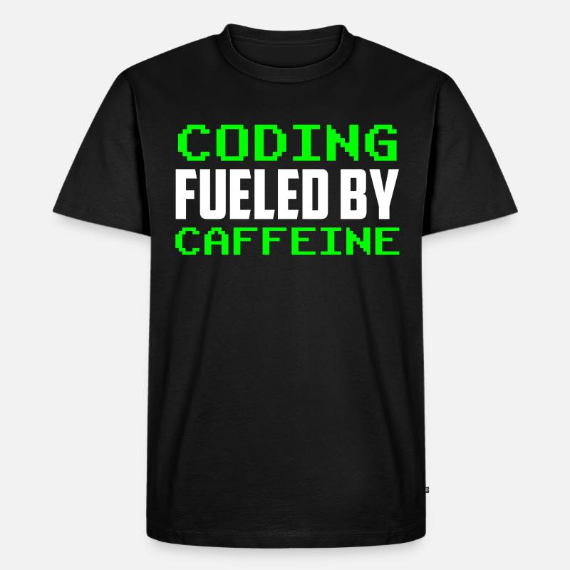 Programming powered by caffeine code - Men's Premium Organic T-Shirt - black