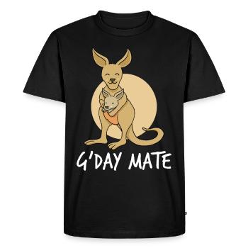 Mignon Kangourou G’day Mate Kangourous Australie - T-shirt Premium bio Homme - noir - Devant - Nico (187cm)