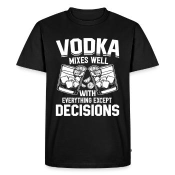 Alcohol is a solution - vodka for drinking lovers - Men's Premium Organic T-Shirt - black - Front - Nico (187cm)
