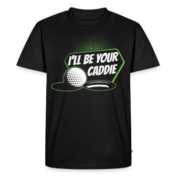 Je serai votre caddie Golf Golfer Golfeur - T-shirt Premium bio Homme - noir - Devant - Nico (187cm)