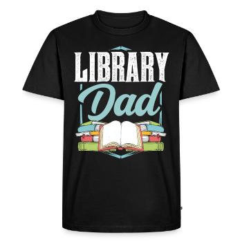 Bibliothèque Papa Books Bibliothécaire amoureux - T-shirt Premium bio Homme - noir - Devant - Nico (187cm)
