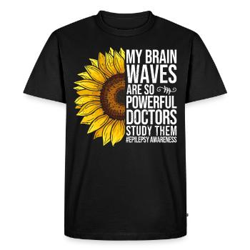 Epilepsy Awareness Sunflower - Men's Premium Organic T-Shirt - black - Front - Nico (187cm)