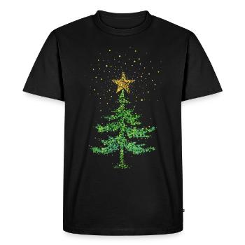 Christmas tree Christmas tree poinsettia - Men's Premium Organic T-Shirt - black - Front - Nico (187cm)