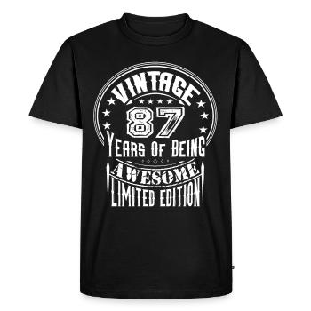 Vintage 87 Years Of Being Awesome Limited Edition - Men's Premium Organic T-Shirt - black - Front - Nico (187cm)