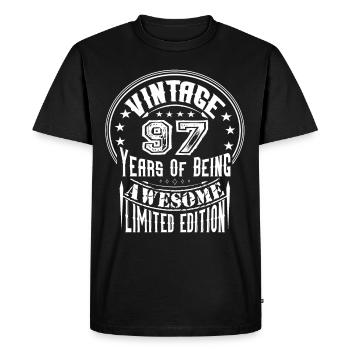 Vintage 97 Years Of Being Awesome Limited Edition - Men's Premium Organic T-Shirt - black - Front - Nico (187cm)
