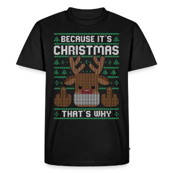Noël moche Cadeau de Noël moche - T-shirt Premium bio Homme - noir - Devant - Nico (187cm)