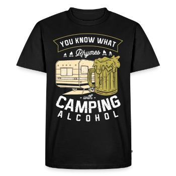 You know what camping alcohol beer is all about - Men's Premium Organic T-Shirt - black - Front - Nico (187cm)
