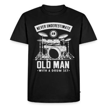 Ne sous-estimez jamais un vieil homme avec un - T-shirt Premium bio Homme - noir - Devant - Nico (187cm)
