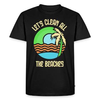 Let's clean up all beaches Beach Clean Up - Men's Premium Organic T-Shirt - black - Front - Nico (187cm)