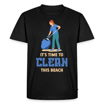 It's time to clean this beach Beaches - Men's Premium Organic T-Shirt - black - Front - Nico (187cm)
