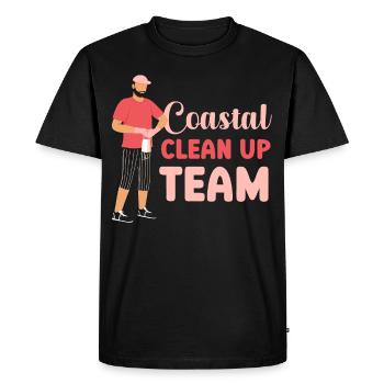 Nettoyage de la plage Équipe de nettoyage côtier de la plage - T-shirt Premium bio Homme - noir - Devant - Nico (187cm)