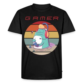 Jeux vidéo Retro Gamer Console Jeux Jeux amusants - T-shirt Premium bio Homme - noir - Devant - Nico (187cm)