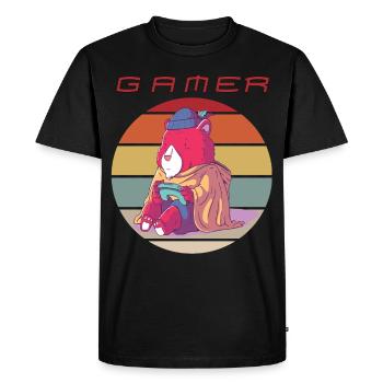 Jeux vidéo drôles Jeux Retro Gamer Console Jeux et GA - T-shirt Premium bio Homme - noir - Devant - Nico (187cm)