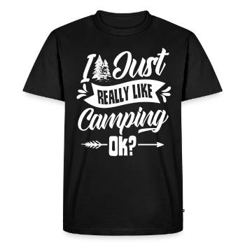 J’aime juste camper très bien camper camping - T-shirt Premium bio Homme - noir - Devant - Nico (187cm)