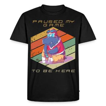 Gamer a mis en pause mon jeu Jeux vidéo Retro Gaming Cons - T-shirt Premium bio Homme - noir - Devant - Nico (187cm)