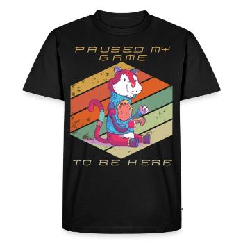 Gamer a mis en pause mon jeu Jeux vidéo Retro Gaming Funn - T-shirt Premium bio Homme - noir - Devant - Nico (187cm)
