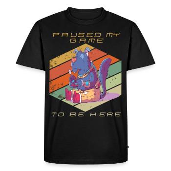 Video Games Paused My Game Retro Gaming Funny Game - Men's Premium Organic T-Shirt - black - Front - Nico (187cm)