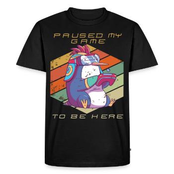 Jeux vidéo Gamer a mis en pause mon jeu Retro Gaming Peng - T-shirt Premium bio Homme - noir - Devant - Nico (187cm)