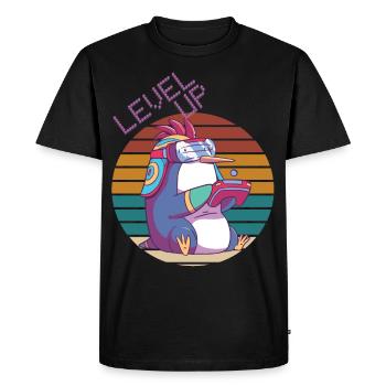 Niveau supérieur Gamer Retro Jeux vidéo Retro Gaming Peng - T-shirt Premium bio Homme - noir - Devant - Nico (187cm)