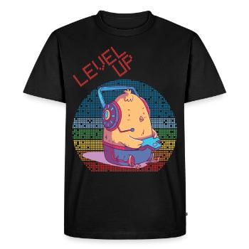 Niveau vers le haut Gamer Jeux vidéo Retro Vintage Gaming Ch - T-shirt Premium bio Homme - noir - Devant - Nico (187cm)