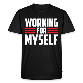 Travailler pour moi-même Fondateur CEO Entrepreneurs - T-shirt Premium bio Homme - noir - Devant - Nico (187cm)