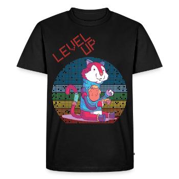Level Up Gamer Jeux vidéo Retro Vintage Gaming Hi - T-shirt Premium bio Homme - noir - Devant - Nico (187cm)