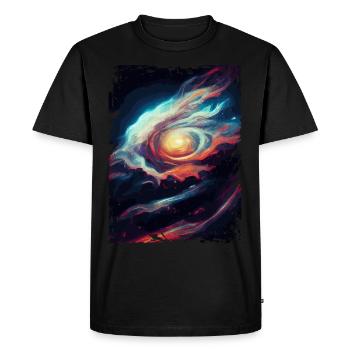 Space Galaxy Nebula Astronomiemuster - Männer Premium Bio T-Shirt - Schwarz - Vorne - Nico (187cm)