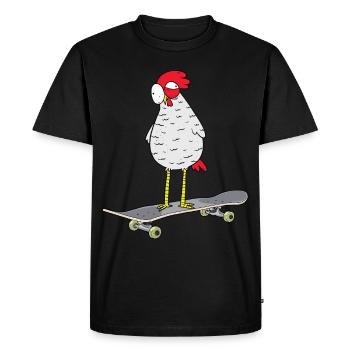 Skateboard Poulet Patinage Patineur Jeunesse Patinage - T-shirt Premium bio Homme - noir - Devant - Nico (187cm)