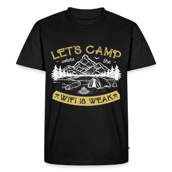 Let's camp where wifi is weak - Men's Premium Organic T-Shirt - black - Front - Nico (187cm)