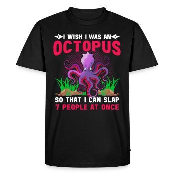 Poulpe Poulpe Tentacule de mer Poulpe Poulpe Poulpe Poulpe - T-shirt Premium bio Homme - noir - Devant - Nico (187cm)