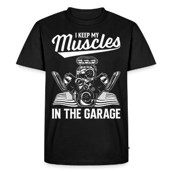Muscel Car V8 Turbocharger Truck Racing Car - Men's Premium Organic T-Shirt - black - Front - Nico (187cm)