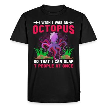 Poulpe Poulpe Tentacule de mer Poulpe Poulpe Poulpe Poulpe - T-shirt Premium bio Homme - noir - Devant - Nico (187cm)