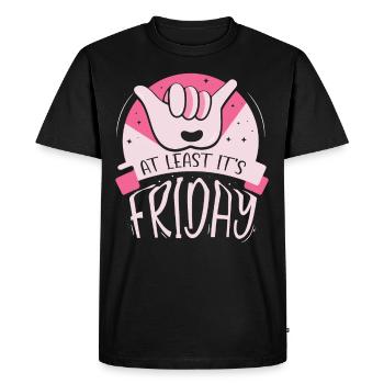 At least it's finally sarcastic Friday - Men's Premium Organic T-Shirt - black - Front - Nico (187cm)