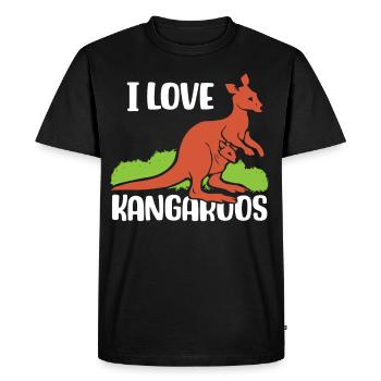 J’adore les kangourous kangourou animal amoureux - T-shirt Premium bio Homme - noir - Devant - Nico (187cm)