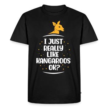 J’aime beaucoup les kangourous animal kangourou - T-shirt Premium bio Homme - noir - Devant - Nico (187cm)
