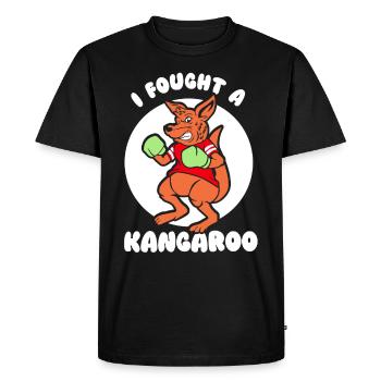 Je me suis battu avec un animal kangourou kangourou - T-shirt Premium bio Homme - noir - Devant - Nico (187cm)