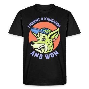I fought with a kangaroo and won kangaroos - Men's Premium Organic T-Shirt - black - Front - Nico (187cm)
