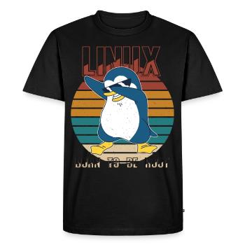 Linux Born To Be Root Cool Penguin Nerd Programmin - Men's Premium Organic T-Shirt - black - Front - Nico (187cm)