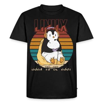 Linux Gamer Root Party Cool Penguin Nerd Programs - Men's Premium Organic T-Shirt - black - Front - Nico (187cm)
