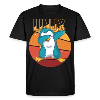 Geek Linux Root Party Penguin Nerd Programmer Comp - Men's Premium Organic T-Shirt - black - Front - Nico (187cm)