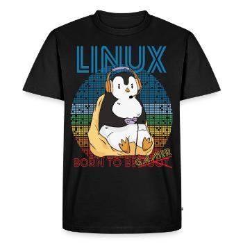 Gamer Linux Born To Be Root Geek Game Programmer A - Men's Premium Organic T-Shirt - black - Front - Nico (187cm)