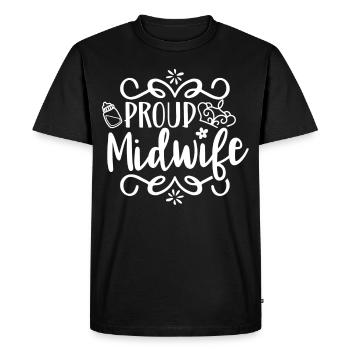 Fière profession de sage-femme Obstétrique - T-shirt Premium bio Homme - noir - Devant - Nico (187cm)